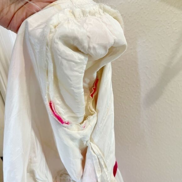 Lorrie Deb Vintage Dress Floral Embroidered White and Pink Size Small VTG 11 - Picture 12 of 16